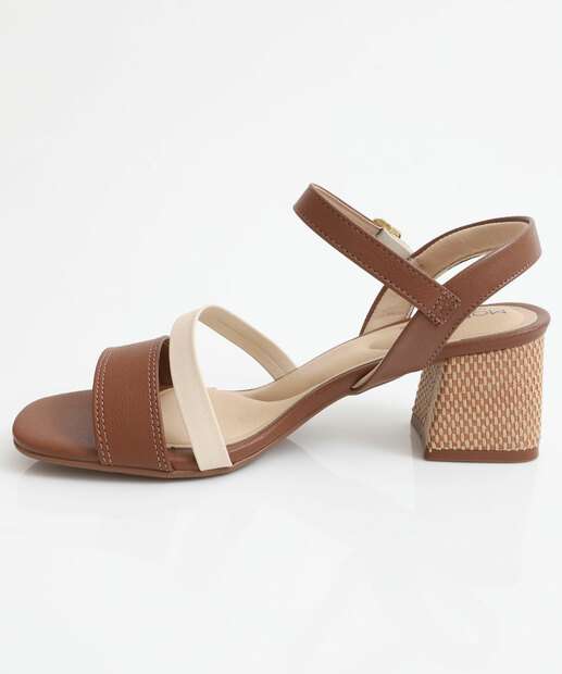 Sandália Feminina Salto Grosso Modare Marrom