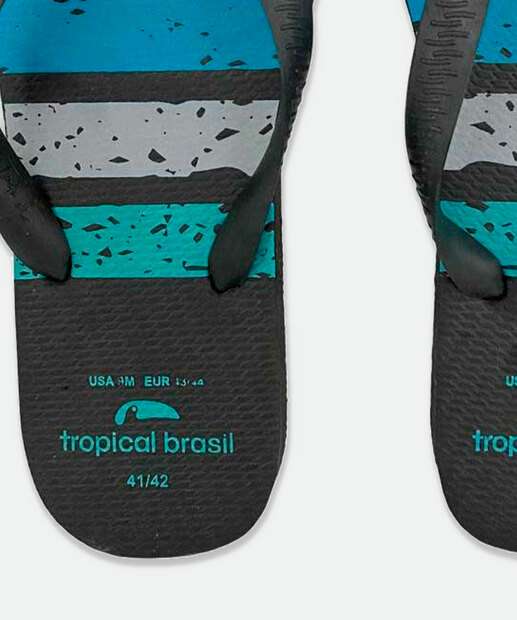 Chinelo Masculino Estampa Faixas Tropical Brasil