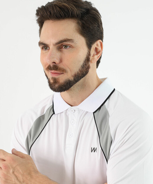 Camiseta Polo Masculina Fitness Marisa Branco