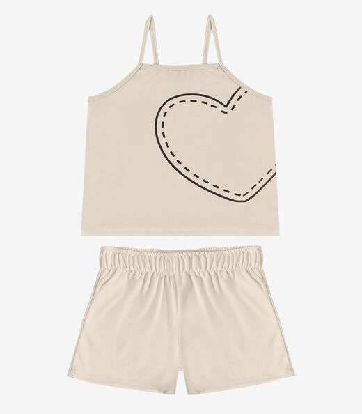 Image_Conjunto Infantil Blusa e Shorts Feminino Select Bege