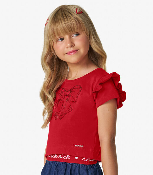 Conjunto Infantil Blusa Com Saia Trick Nick Vermelho