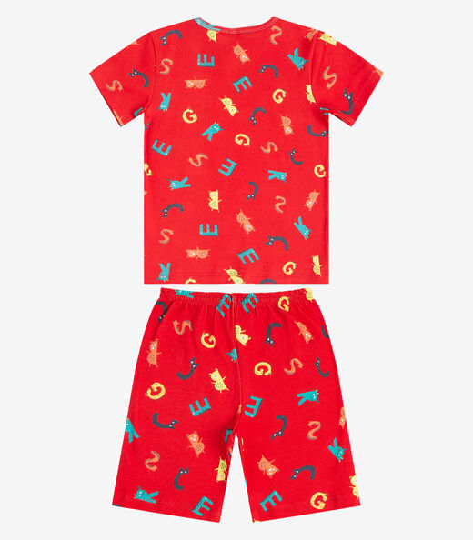 Pijama Infantil Camiseta E Bermuda Select Vermelho