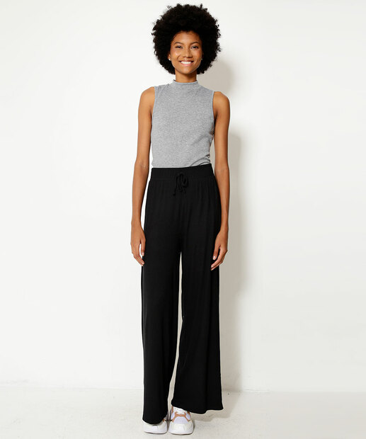 Calça Wide Leg Feminina Canelada Marisa  