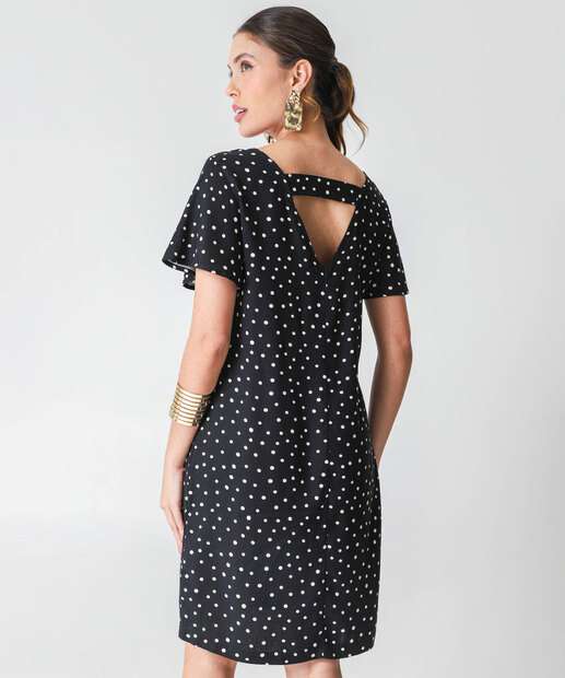 Vestido Feminino Curto Estampa Poá Marisa 