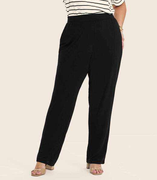 Calça Feminina Plus Size Em Molecotton Secret Glam Preto
