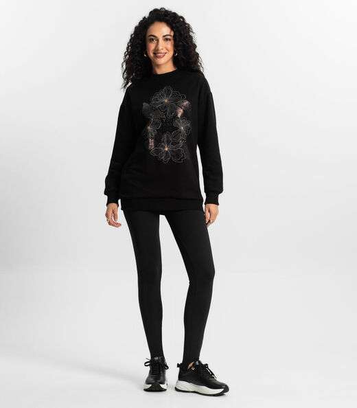 Blusão Alongado Feminino Rovitex Preto