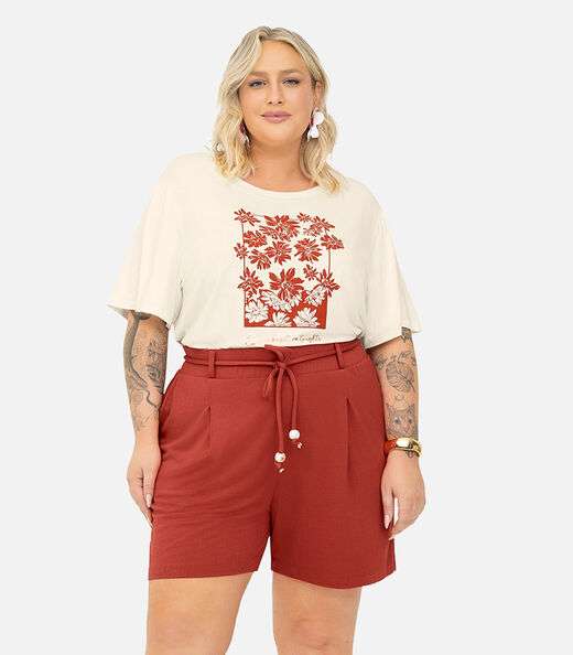 Image_Shorts Feminino Viscose Maquinetada Secret Glam Vermelho