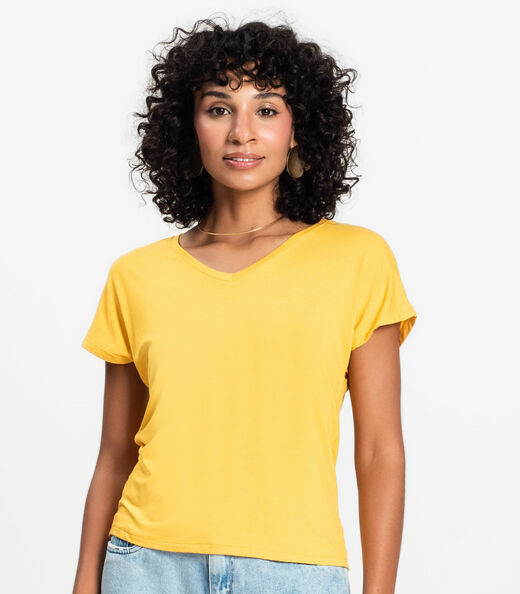 Blusa Feminina Viscotorcion Rovitex Amarelo