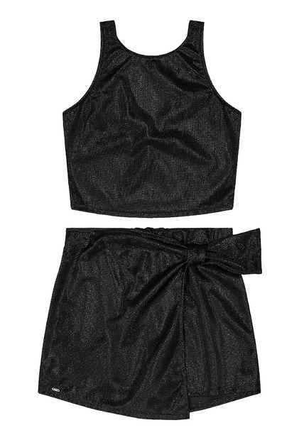Conjunto Top Short-Saia Tecido Gloss