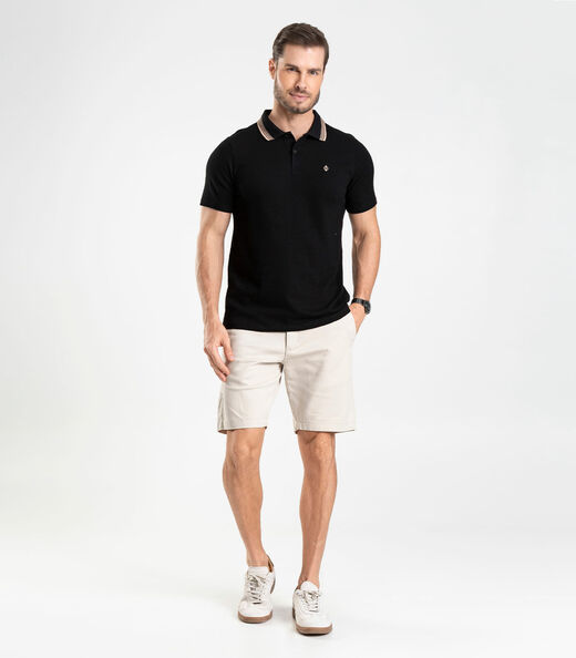 Polo Masculina Diametro em Malhão Fruit Preto