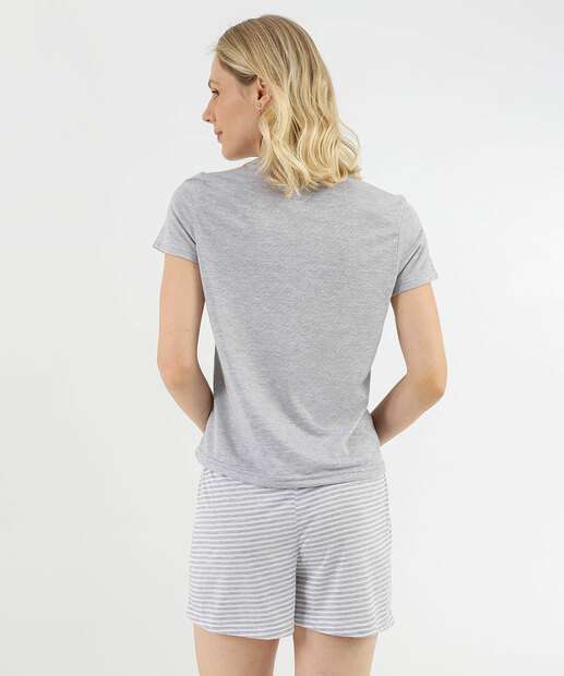 Pijama Feminino Estampa Pandas Marisa Cinza