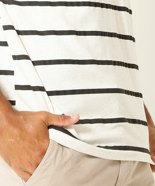 Polo Masculina Listrada Manga Curta MR