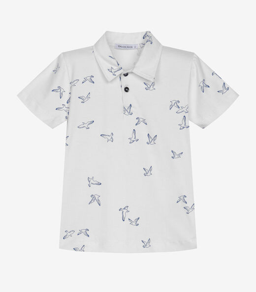 Conjunto Infantil Polo Com Bermuda Trick Nick Branco