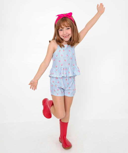 Conjunto Infantil Estampado Marisa Tam 4 a 10 Off White