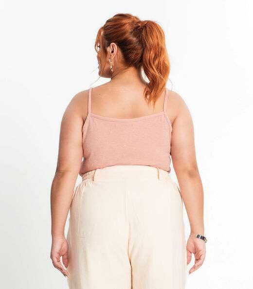 Blusa Cropped Feminina Plus Size Secret Glam Rosa