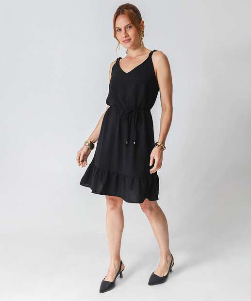 Image_Vestido Feminino Alças Finas Babado Marisa Preto