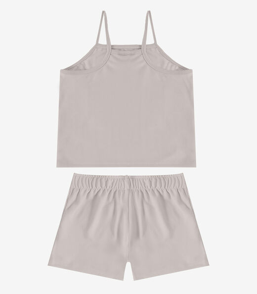 Conjunto Infantil Blusa e Shorts Menina Select Cinza