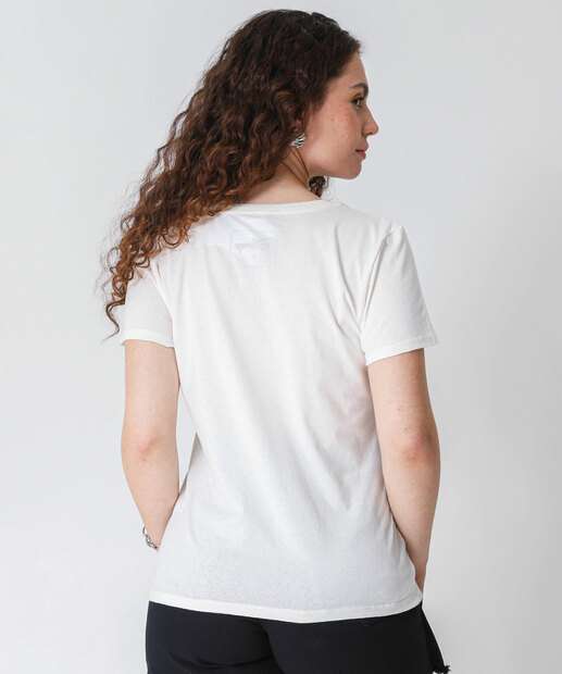 Camiseta Feminina Minnie E Mickey Off White