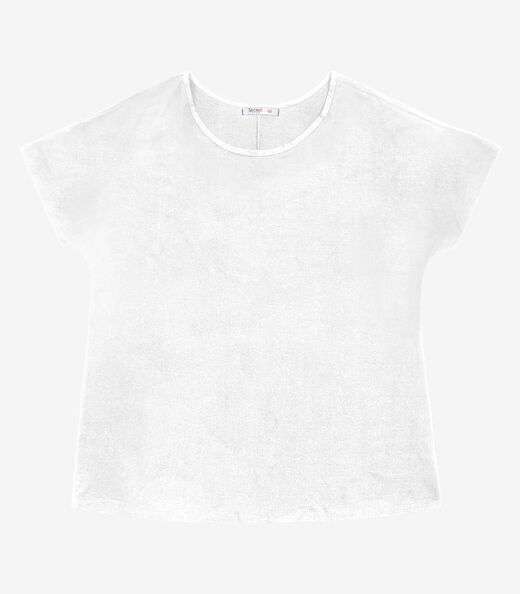 Image_Blusa Manga Curta Feminina Plus Size Secret Glam Branco