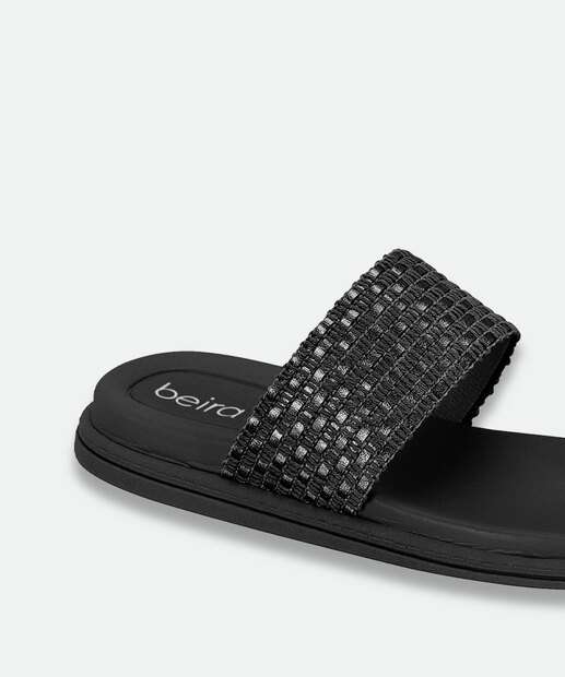 Rasteirinha Feminina Metalizada Beira Rio Preto