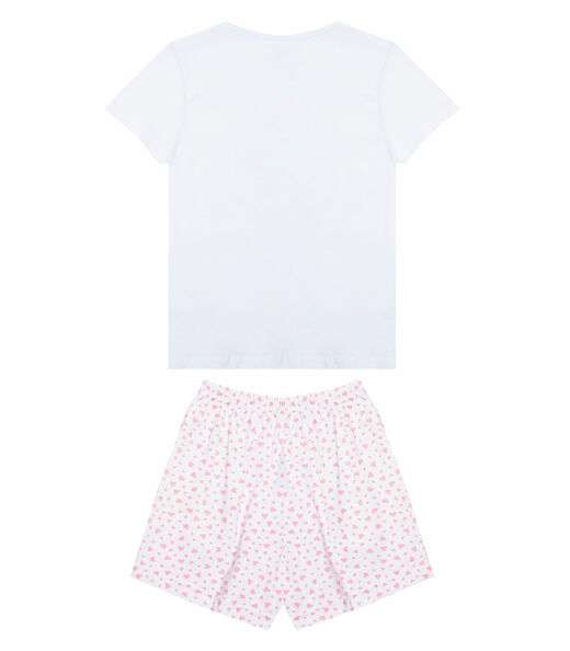 Pijama Infantil Feminino Curto Estampado Jucatel Branco
