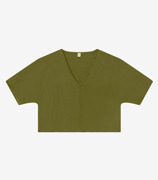 Blusa Feminina Com Recorte em Viscose Rovitex Verde