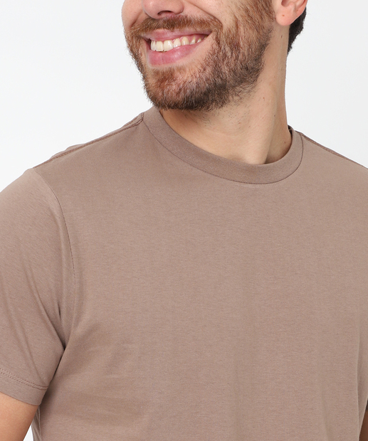 Camiseta Masculina Básica Manga Curta MR Bege