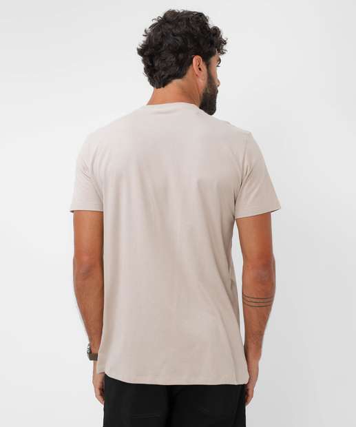 Camiseta Masculina Básica Manga Curta Marisa Bege
