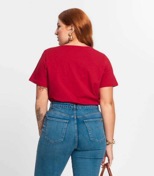 Blusa Feminina Plus Size Secret Glam Vermelho