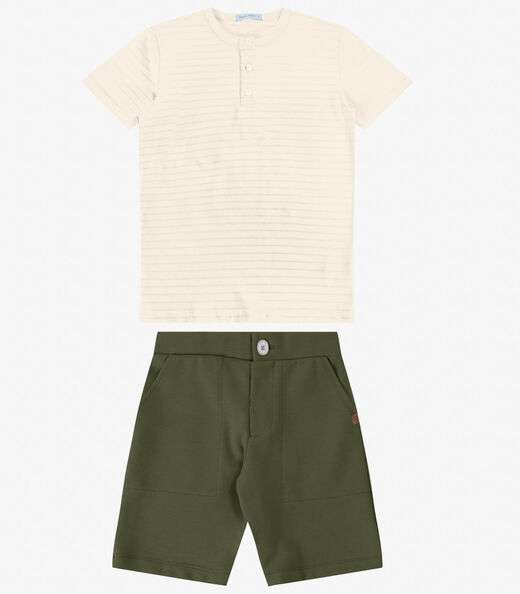 Conjunto Camiseta com Bermuda Trick Nick Off White