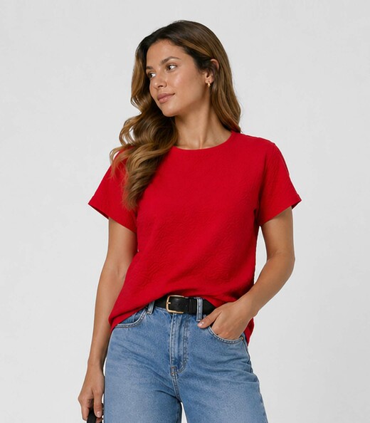 Image_Camisa Feminina Básica Malha Tapirus Infinita Cor Vermelho