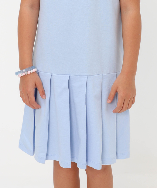 Vestido Infantil Polo Stitch Tam 4 a 10 Azul