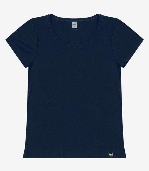 Blusa Feminina Viscotorcion Básica Rovitex Azul