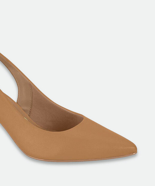 Scarpin Feminino Slingback Salto Fino Vizzano Bege