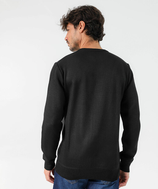 Suéter Masculino Tricô Estampa Argyle Marisa Preto