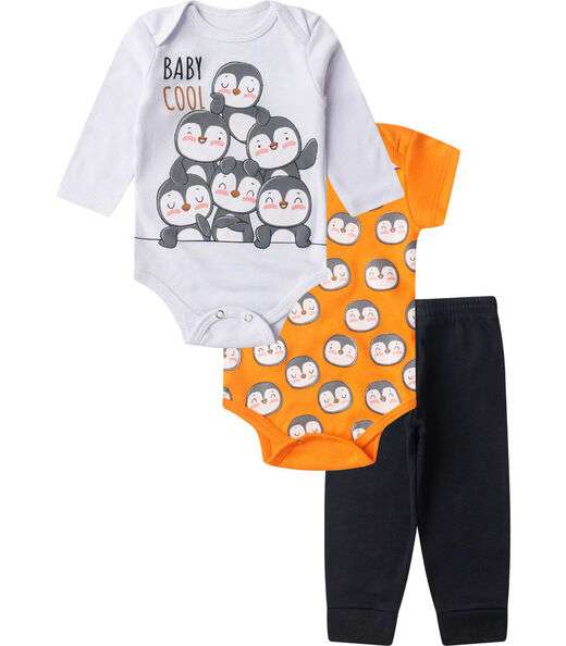 Image_Kit Body Infantil Longo 3 Peças Select Laranja