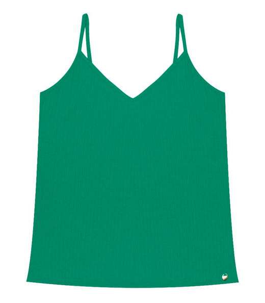 Blusa De Alça Feminina Ribana Canelada Rovitex Verde