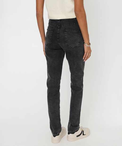 Calça Jeans Skinny Feminina Tachas Preta