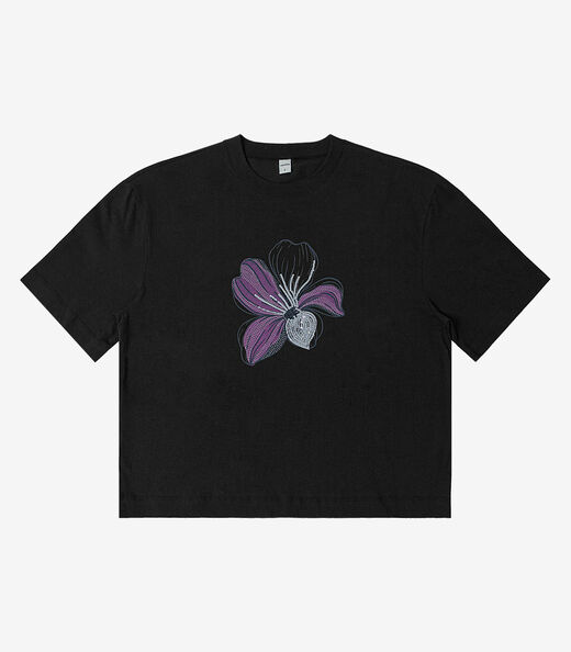 T- Shirt Box Feminina em Meia Malha Rovitex Preto