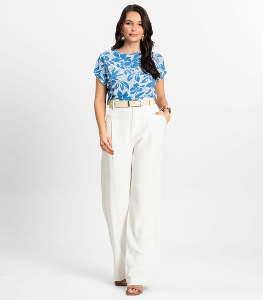 Blusa Feminina em Viscotorcion Rovitex Azul