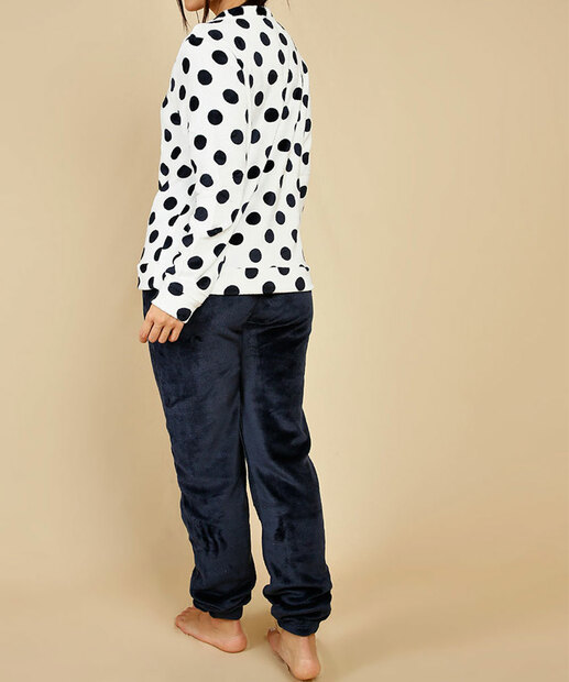 Pijama Feminino Fleece Estampado Manga Longa Garfield