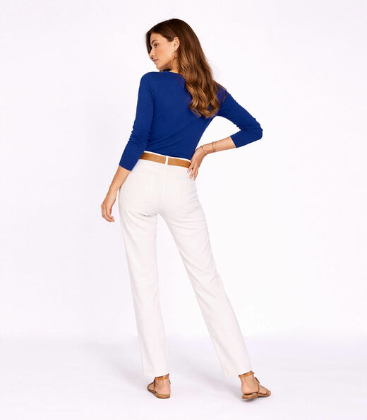 Suéter Feminino Gola V em Tricot Rovitex Azul