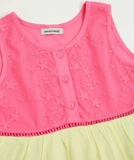 Vestido Infantil Com Bordado Recorte Marisa Tam 1 a 4 