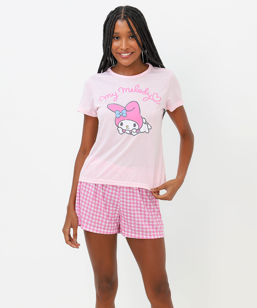 Pijama Feminino Hello Kitty Sanrio Rosa