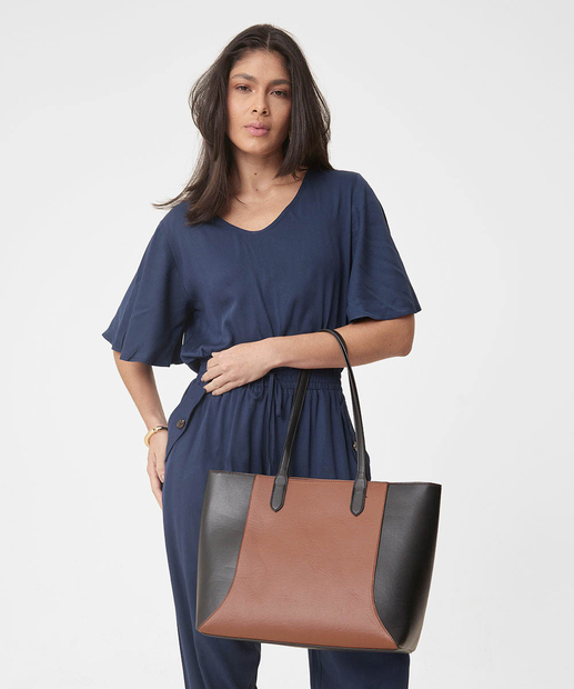 Bolsa De Ombro Tote Feminina Marisa Bege