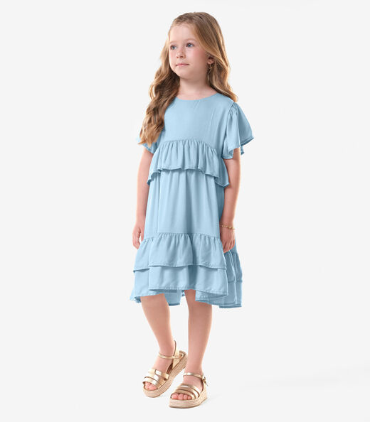 Vestido Infantil Menina Viscose Trick Nick Azul