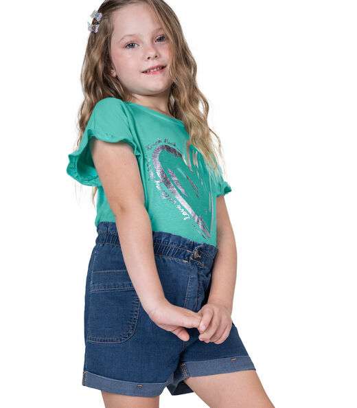Conjunto Juvenil Blusa Com Shorts Trick Nick Verde
