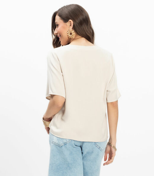 Blusa Viscose Double Feminina Endless Bege