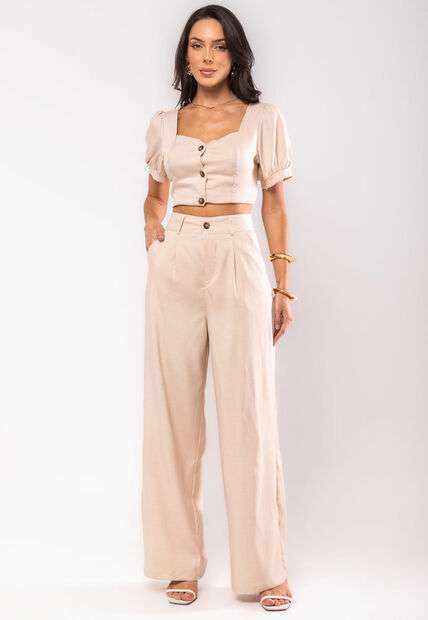 Image_Conjunto Feminino Alfaiataria Cropped Bufante e Wide Leg Marfim Salvatore Fashio