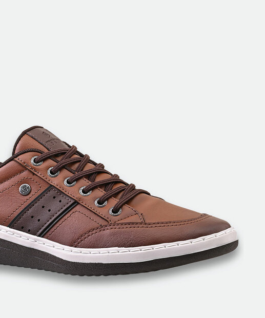 Sapatênis Masculino Casual Recorte Marrom